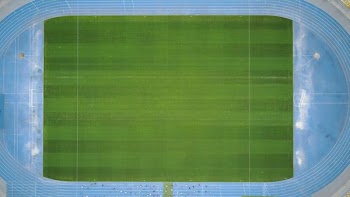 green and blue sport field poster