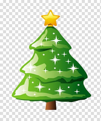 Green and brown Christmas tree illustration transparent background PNG clipart