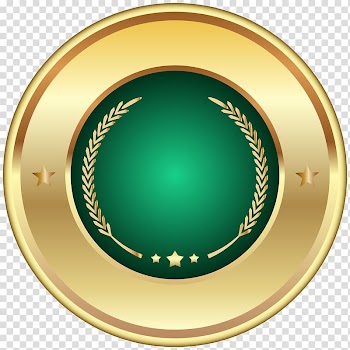 Green and brown ribbon, Badge , Seal Badge Green transparent background PNG clipart