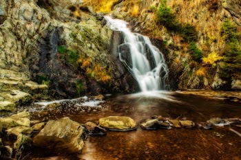 Green and Brown Waterfalls