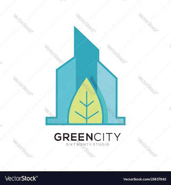 Green and color full real estate template logo vector image