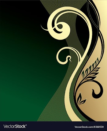 Green and Gold Floral Design vector image