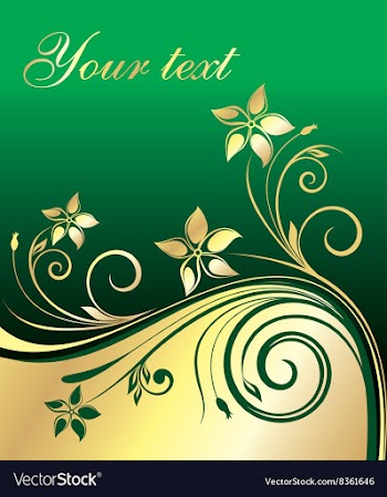 Green and Gold Floral Design vector image