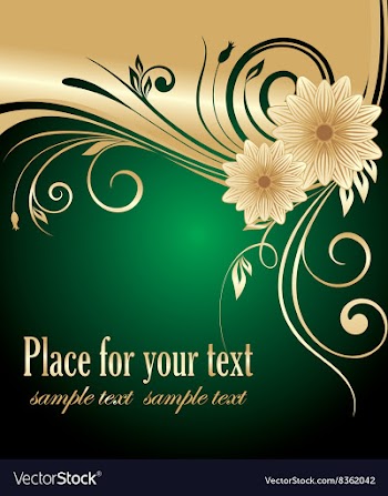 Green and Gold Floral Design vector image