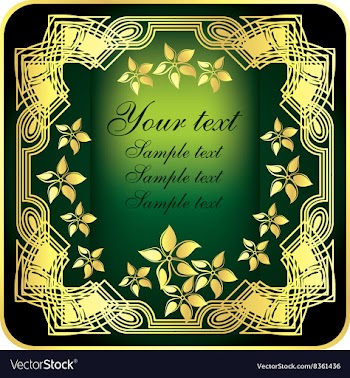 Green and Gold Floral Frame vector image