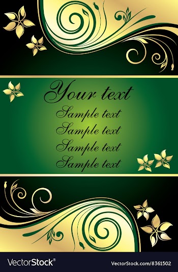 Green and Gold Floral Frame vector image