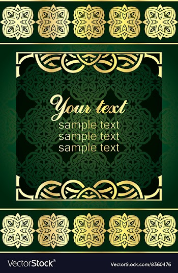 Green and Gold Frame vector image