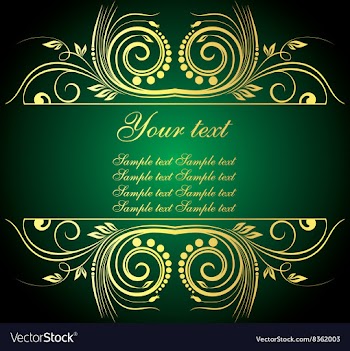 Green and Gold Frame vector image