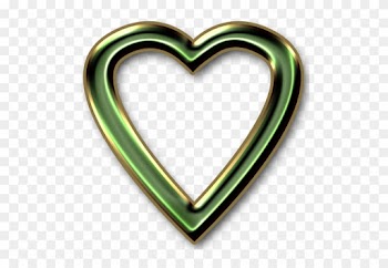 Green And Gold Heart Frame Png By Clipartcotttage - Heart Frame Transparent Png