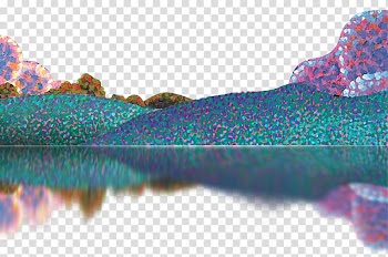 Green and multicolored abstract painting, Graphic design Icon, Abstract landscape transparent background PNG clipart