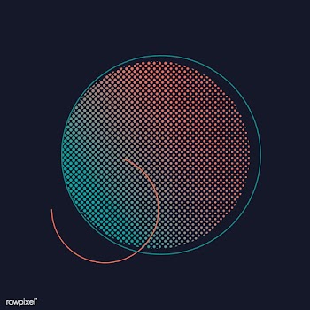 Green and orange halftone badge vector | Free stock vector - 542714