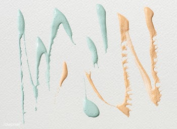 Green and orange paint splatter | Free stock illustration - 583752