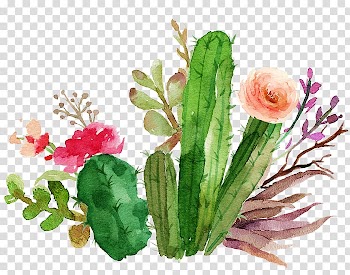 Green and pink cactus painting, Paper Flower Cactaceae Textile Succulent plant, Beautiful cactus flowers Sen Department transparent background PNG clipart