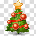 Green and red Christmas tree illustration transparent background PNG clipart