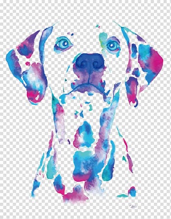 Green and red dog illustration, Dalmatian dog Watercolor painting Portrait, watercolor dotted dog transparent background PNG clipart