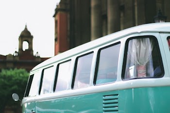 Green and White Cab