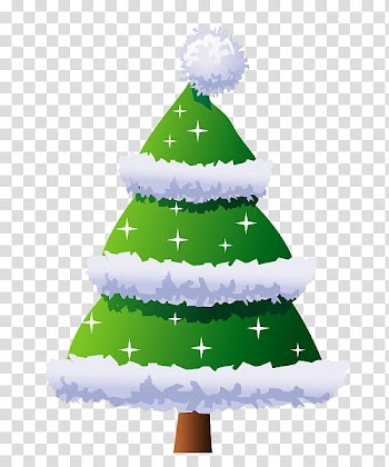 Green and white Christmas tree illustration transparent background PNG clipart