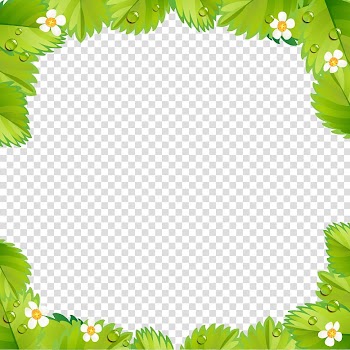 Green and white floral border, Strawberry pie Shortcake, Green leaf frame background material transparent background PNG clipart