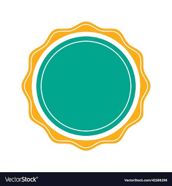 green and yello badge isolated white background