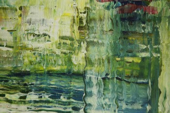 Green and Yellow Abstract Painting