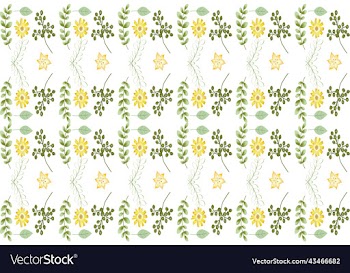 green and yellow flowers and leaves pattern