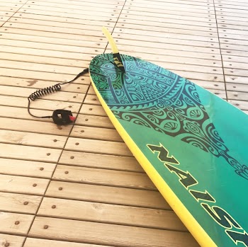 Green and Yellow Surfboard