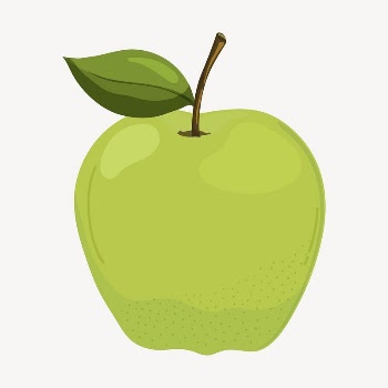 Green apple collage element, cute | Free Vector Illustration - rawpixel