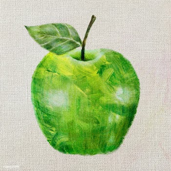 Green apple oil paint style illustration | Free  illustration - 2341488