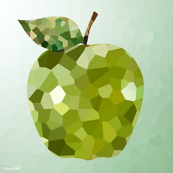 Green apple on a green background crystallized style illustration | Free  illustration - 2341150