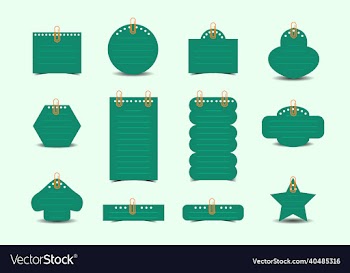 green assignment papper collection with tongs clip