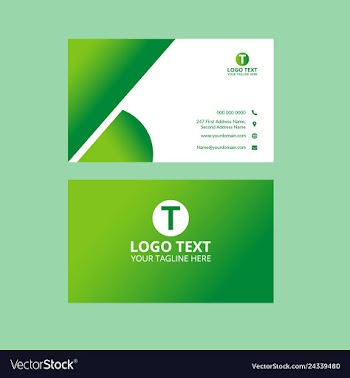 Green awesome business card vector image