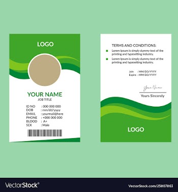 Green awesome id card 12 vector image