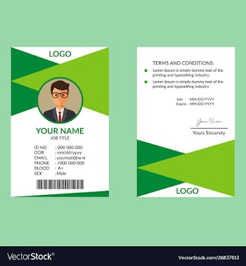 Green awesome id card template vector image