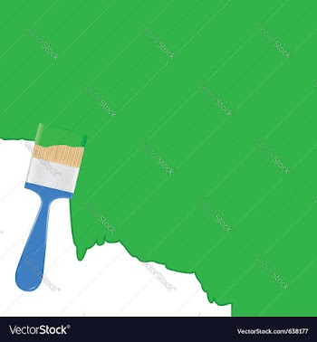  					Green background with paintbrush vector image														