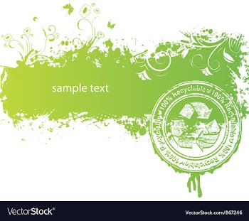 Green background with stamp vector image