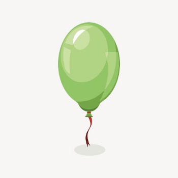 Green balloon sticker, party decoration | Free PSD - rawpixel