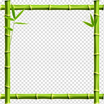 Green bamboo border, Giant panda frame Bamboo , Bamboo border transparent background PNG clipart