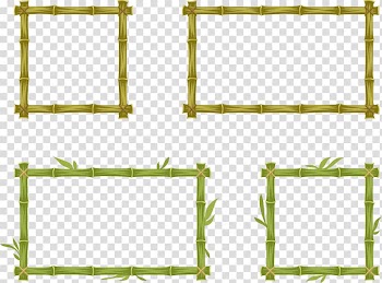 Green bamboo borders illustration, Bamboo Euclidean , bamboo frame transparent background PNG clipart