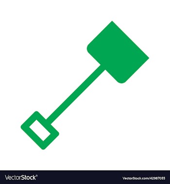 green beach shovel icon
