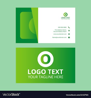 Green beautiful business card vector image