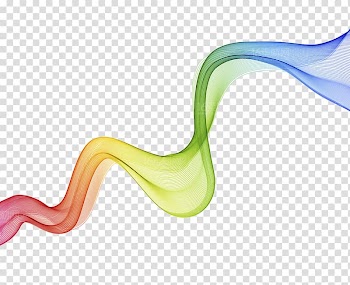 Green, blue, and orange spiral illustration, Curve Euclidean Line Wave Color, Color ribbon material transparent background PNG clipart
