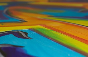 Green, Blue, and Orange Textile