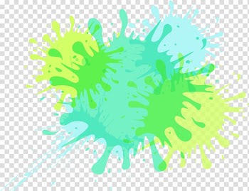 Green, blue, and teal abstract painting, Kidsville Inc. Icon, Watercolor ink droplets transparent background PNG clipart