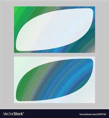 Green blue business card template design set vector image