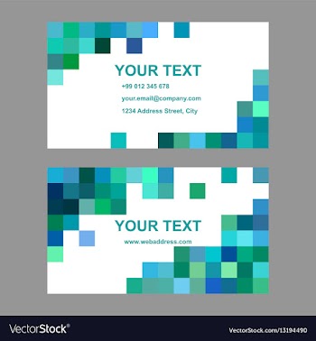 Green blue square design business card template vector image