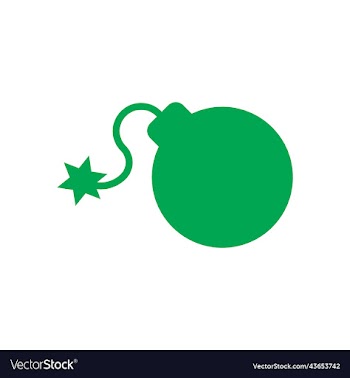 green bomb with lit fuse solid icon