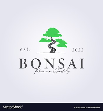 green bonsai tree logo design