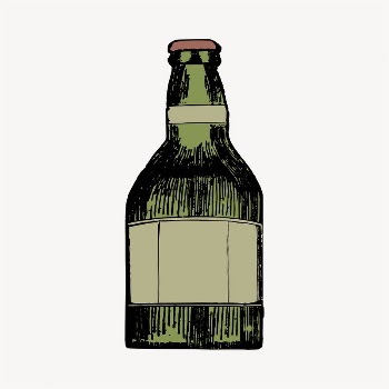 Green bottle clipart, vintage object | Free Vector - rawpixel
