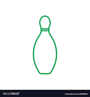 green bowling pin line icon