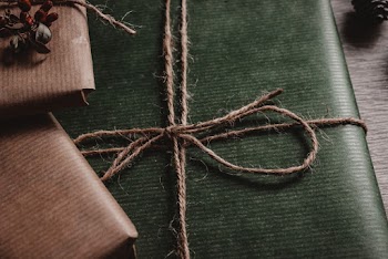 Green Box Tied With Brown String